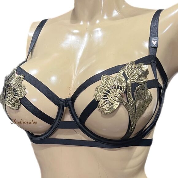 Victorias Secret Set Very Sexy Embroidered Open Cup  Balconette bra - Picture 1 of 9